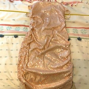 Hello Molly Hand Me A Spritz Bronze/Gold Mini Dress (M)